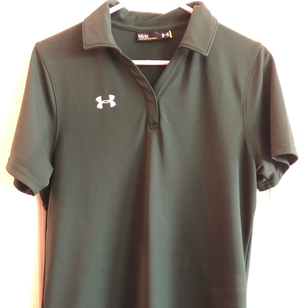 Dark green Under Armour golf polo